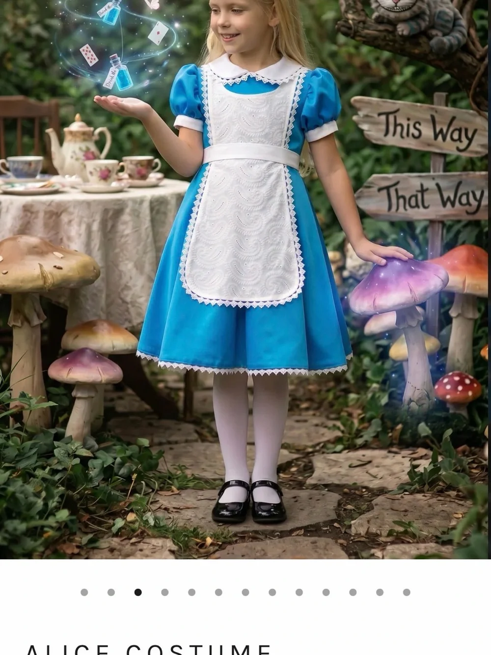 Alice in Wonderland Halloween🎃Carnival Suit Cosplay Girls👧🏻Costume Sz 7
